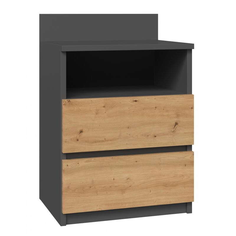 foto del prodotto aster t1 comodino con 2 cassetti 59x40x32 cm comodino stile scandinavo