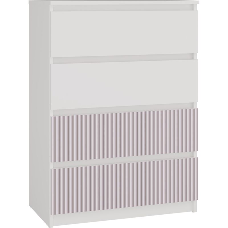 foto del prodotto aster t4 cassettiera moderna a 4 cassetti 97x70x40 mobile contenitore per bambini bianco e rosa