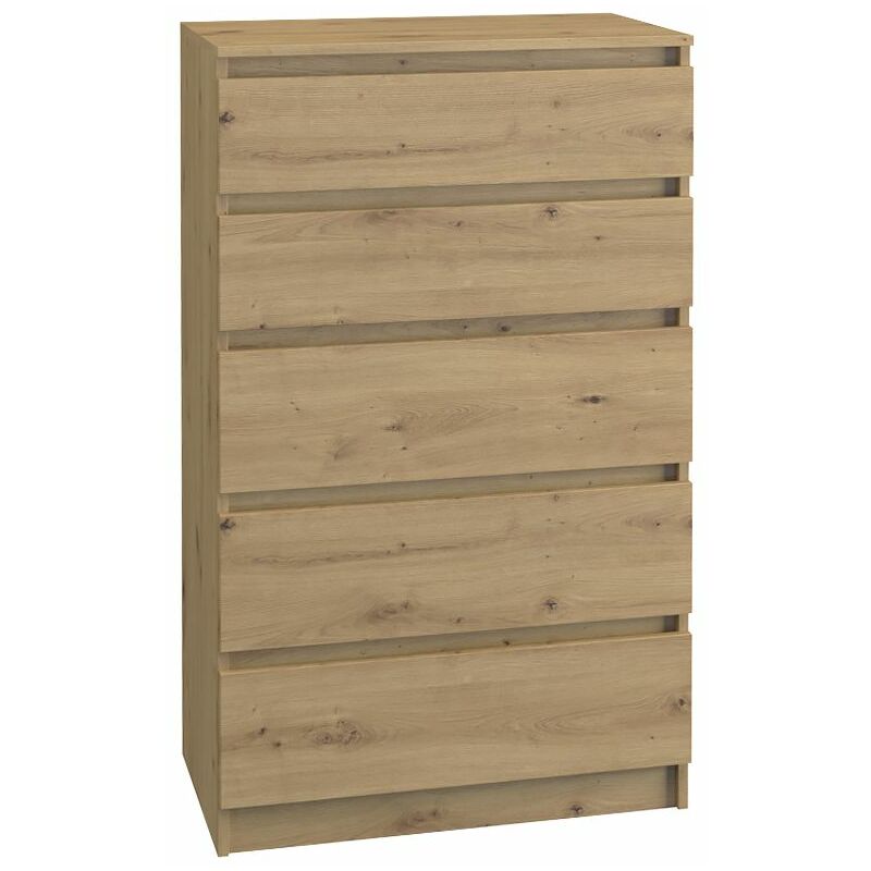 foto del prodotto aster t5 cassettiera camera da letto ufficio soggiorno 70x40x109.5 cm 5 cassetti mobile contenitore in stile scandinavo camerino