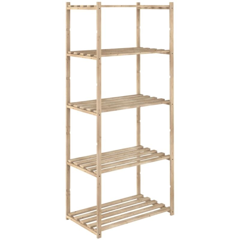 foto del prodotto astigarraga - scaffale in legno di pino con 5 ripiani - 171x65x40 cm