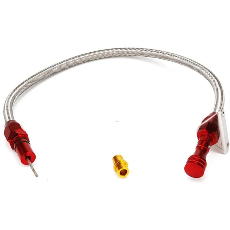foto del prodotto astina di livello per cambio automatico, professionale, universale, in acciaio inox, per olio cambio, flessibile, 5004, 530 mm, adatta per th350