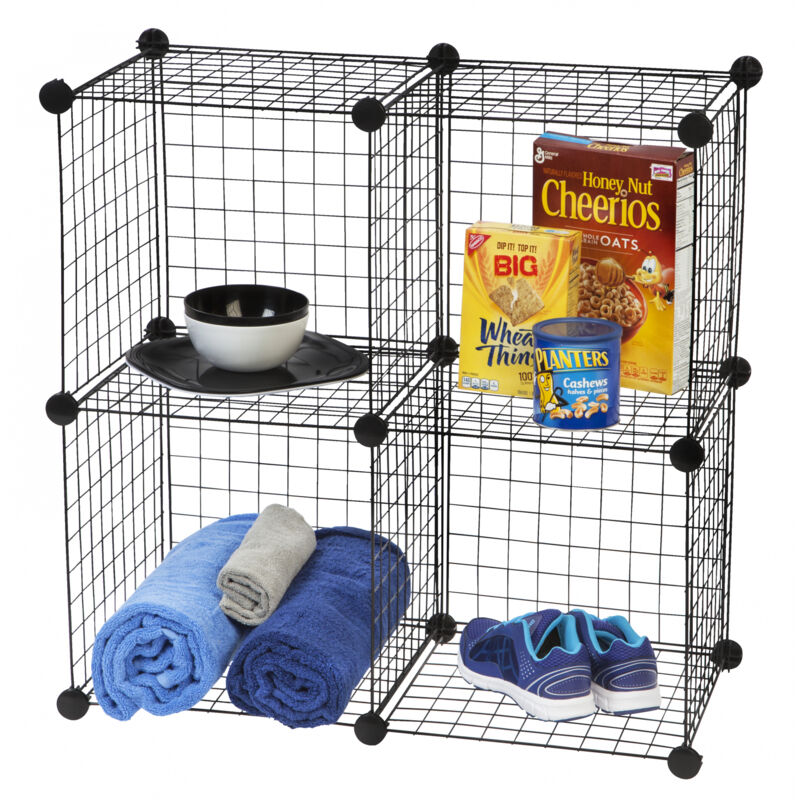 foto del prodotto astuccio, cestino, scatola, organizzatore in plastica con maniglie ergonomiche, lotto di 4, impilabile, senza bpa, camera da letto, sala giochi,
