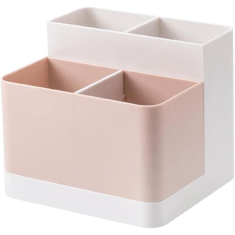 foto del prodotto astuccio portapenne, porta pennelli da trucco, organizer multifunzione diviso per cancelleria, colore rosa, per tenere le tue cose in ordine.