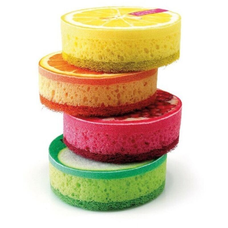 foto del prodotto astuceo set di 4 spugne multiuso profumate limone e mela 