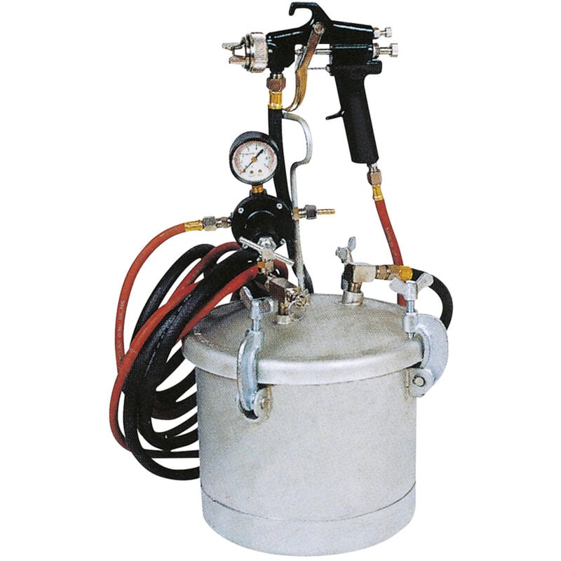 foto del prodotto asturo serbatoio sottopressione 8lt pt 8 8 kit con tubo aria 4m e aerografo 2mm