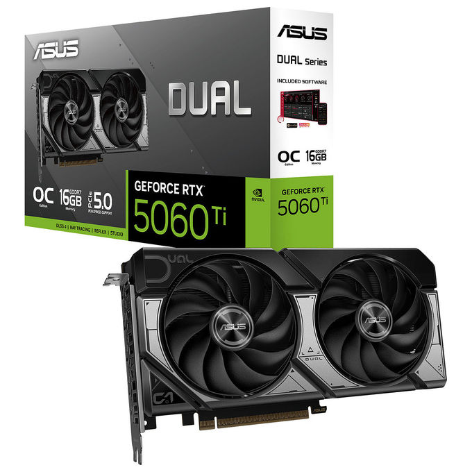 foto del prodotto asus geforce rtx 5060 ti 16gb gddr7 oc edition dual fan scheda grafica gaming