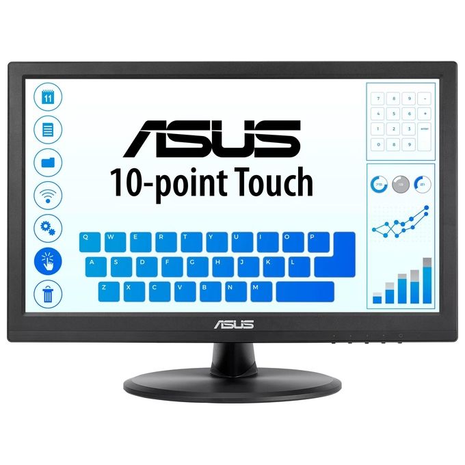 foto del prodotto asus monitor flat 15.6 vt168hr 1366x768 pixel multi touch tempo di risposta 5 ms