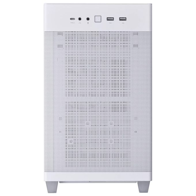 foto del prodotto asus prime ap201, case microatx, 33 litri, pannelli laterali tool free e una mesh quasi filtrante, supporto per dissipatori da 360mm, schede grafiche lunghe fino a 338 mm e psu atx standard. bianco