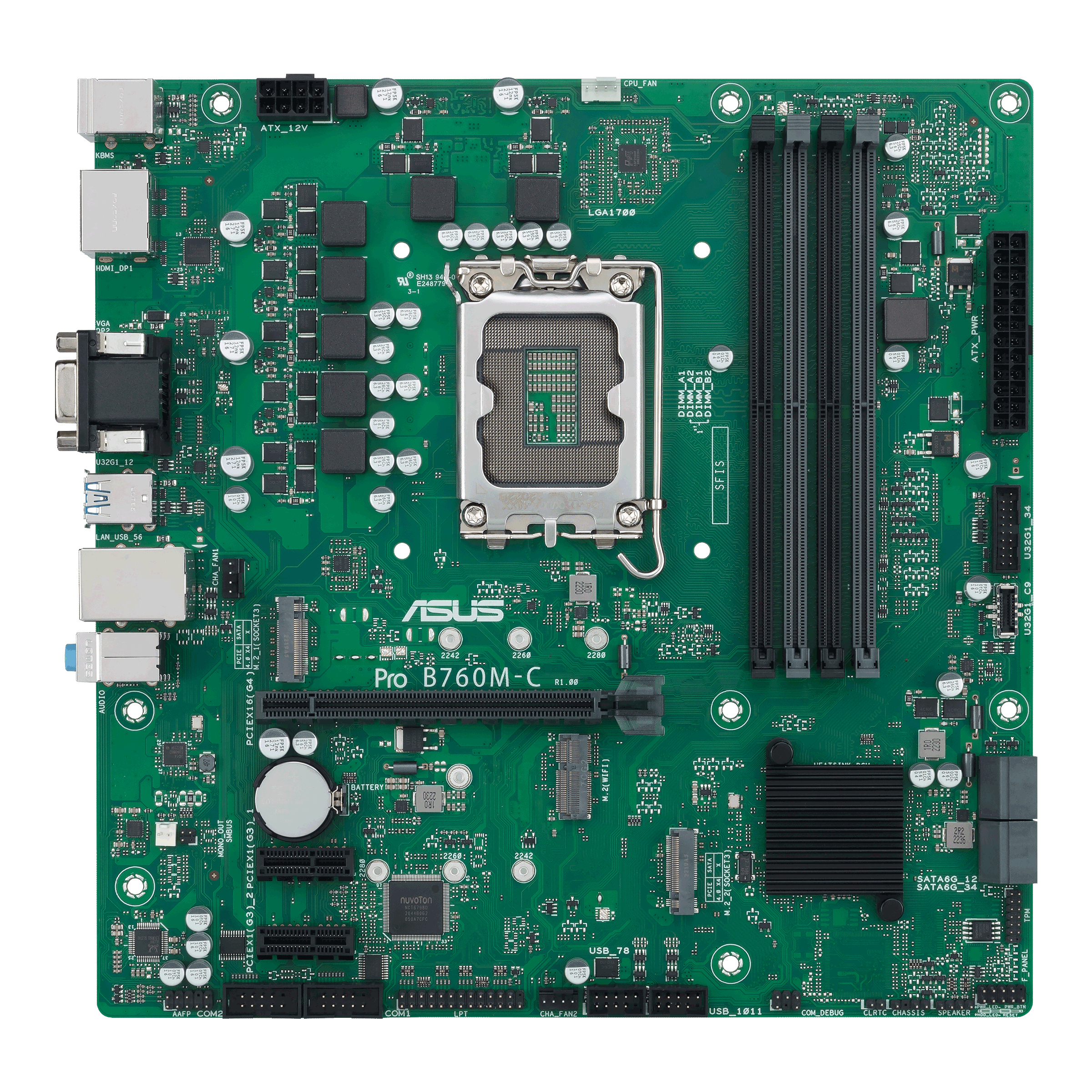 foto del prodotto asus pro b760m c csm intel b760 lga 1700 micro atx