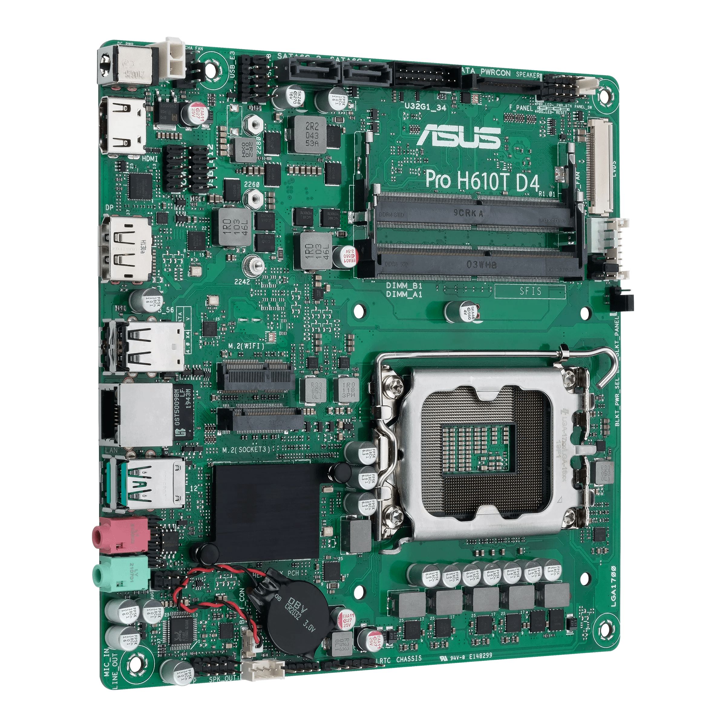 foto del prodotto asus pro h610t d4 csm intel h610 lga 1700 mini itx