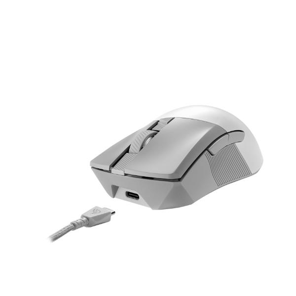 foto del prodotto asus rog gladius iii wireless aimpoint white mouse gaming mano destra rf wireless bluetooth usb type a ottico 36000 dpi