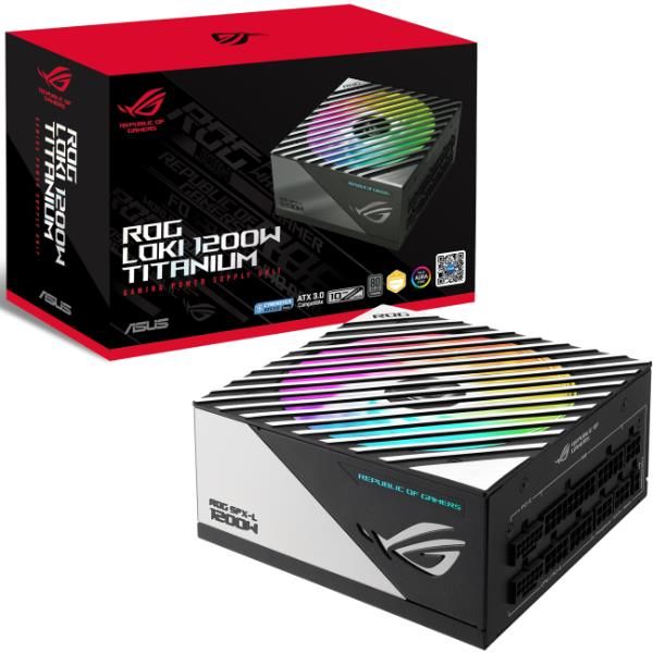foto del prodotto asus rog loki 1200t sfx l gaming alimentatore per computer 1200 w 20 4 pin atx nero, argento