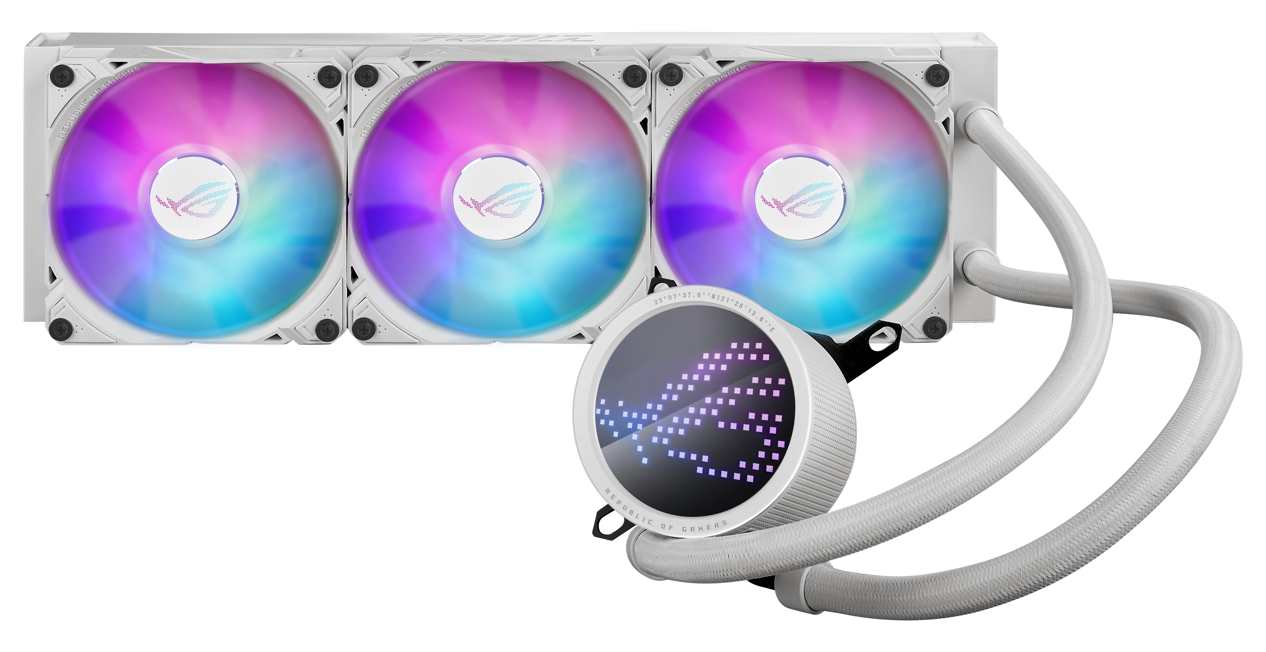 foto del prodotto asus rog ryuo iii 360 argb white edition processore kit di raffreddamento a liquido 12 cm bianco