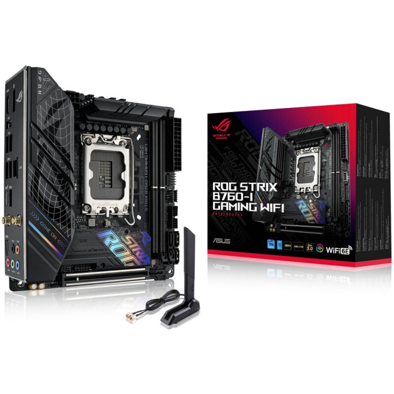 foto del prodotto asus rog strix b760-i scheda madre gaming mini itx lga1700 ddr5 wi-fi 6e