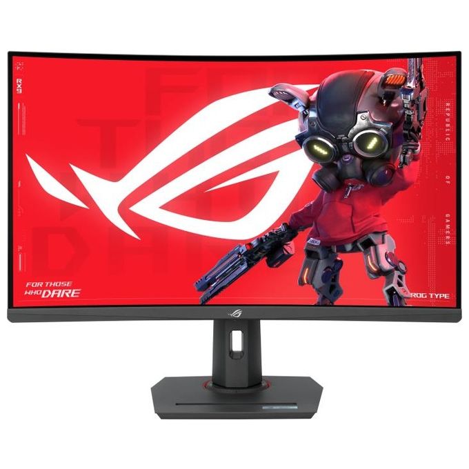 foto del prodotto asus rog strix xg32wcs monitor gaming curvo da 32” pollici (315) qhd 2560x1440 180hz e tempo di risposta 1ms extreme low motion blur sync usb type-c freesync displaywidget center hdr nero