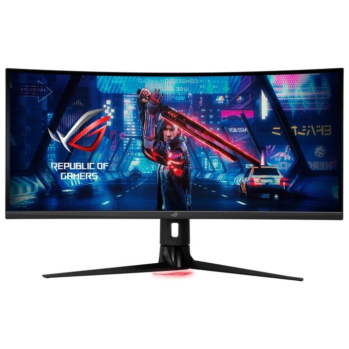 foto del prodotto asus rog strix xg349c monitor gaming curvo 34 , uwqhd 3440x1440 , fino a 180hz, fast ips, tempo di risposta 1ms, usb c, g sync, displayhdr 400, elmb, posizione regolabile, nero