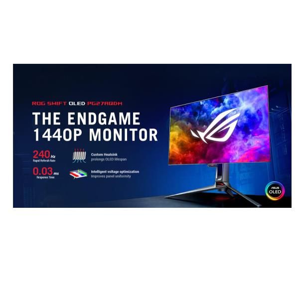 foto del prodotto asus rog swift oled pg27aqdm monitor pc 67,3 cm 26.5 quot 2560 x 1440 pixel wide quad hd nero 90lm08q0 b01a70