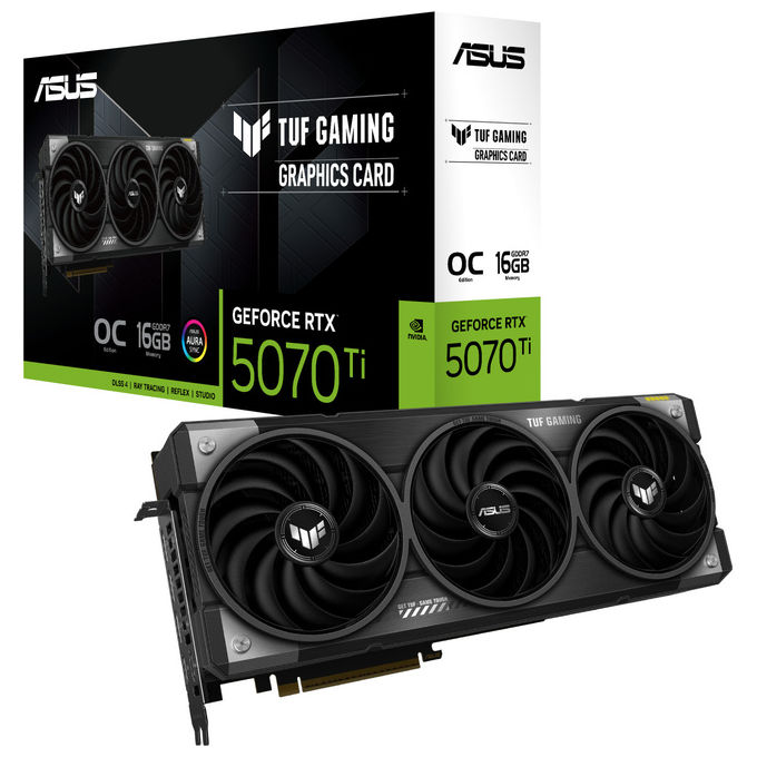 foto del prodotto asus tuf gaming rtx 5070 ti 16gb scheda grafica oc pci-e 5.0 3 ventole gddr7
