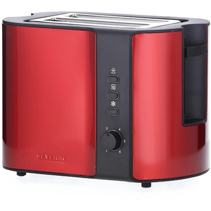foto del prodotto at 2217 tostapane con cavo, con griglia scaldabriosche rosso metallico , nero - severin