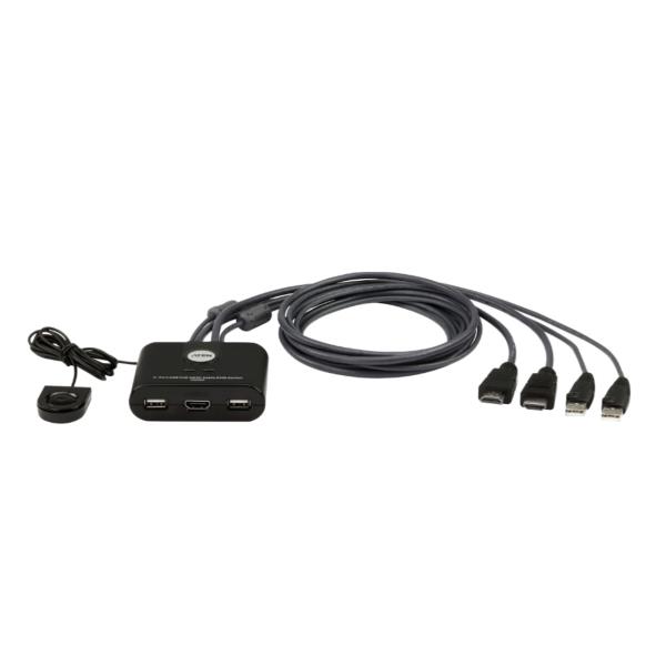 foto del prodotto aten switch kvm cablato hdmi fhd usb a 2 porte