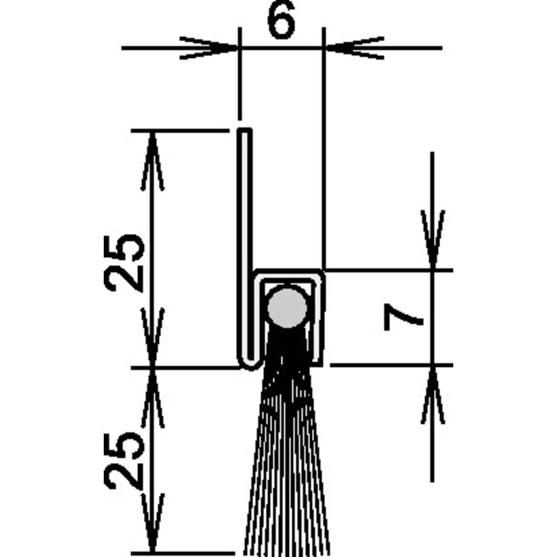 foto del prodotto athmer guarnizione porta spazzola l.1100mm crine misto scritta