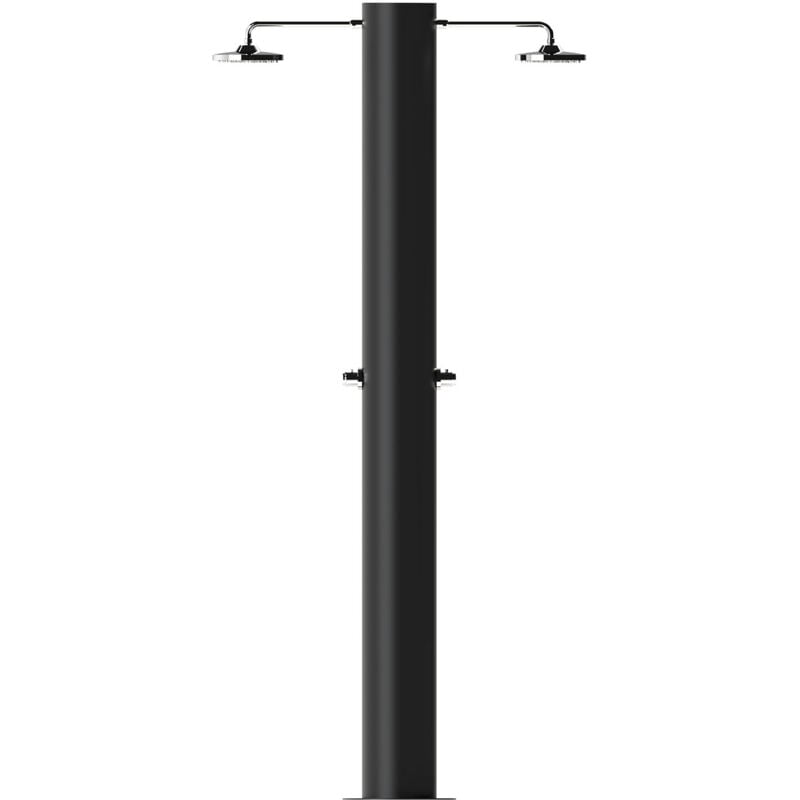 foto del prodotto ati doccia solare da giardino 70 l 2 soffione eco rain e 2 miscelatore temporizzato arno t2n nero opaco