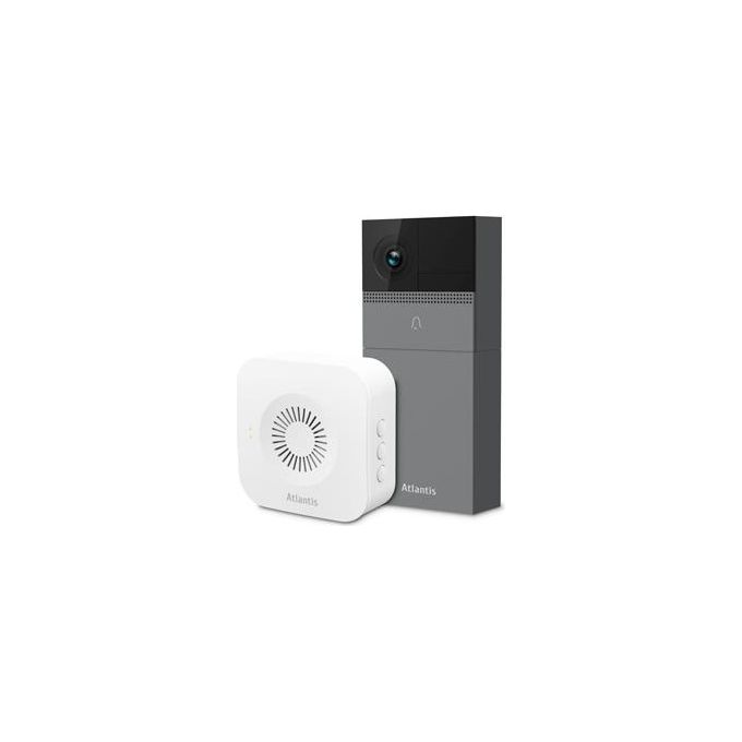 foto del prodotto atlantis casa smart videocitofono db910 wireless da esterno telecamera 2mp full hd sensore pir compatibile google home nest ed amazon alexa echo show ir led