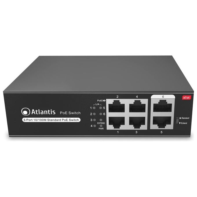 foto del prodotto atlantis land netpower f6poe4 non gestito fast ethernet 10-100 supporto power over ethernet nero