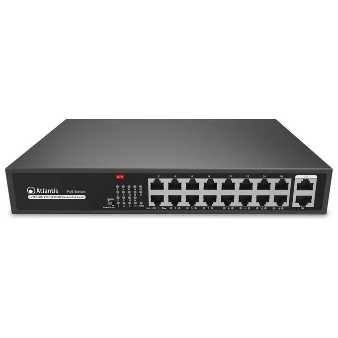 foto del prodotto atlantis land netpower g18poe16 non gestito fast ethernet 10 100 supporto power over ethernet nero