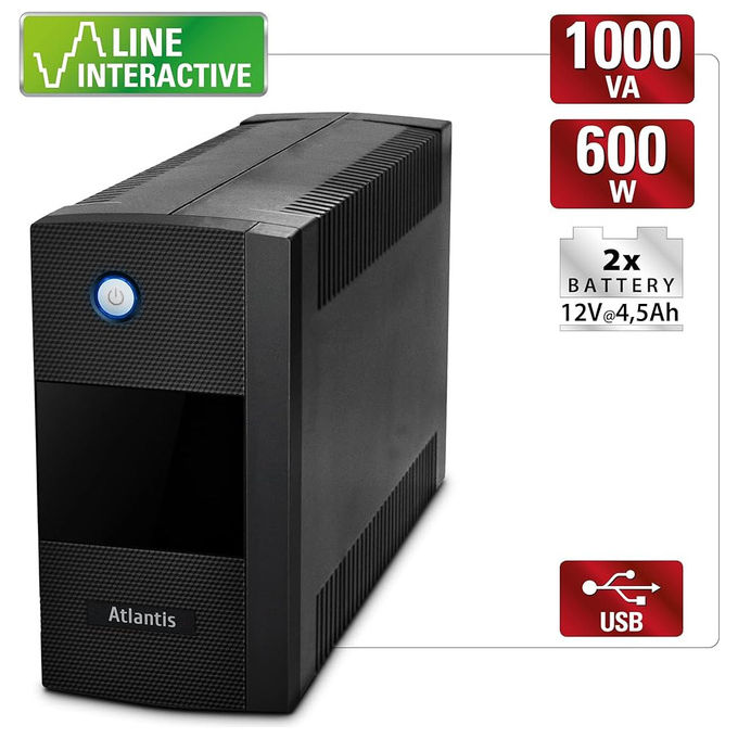 foto del prodotto atlantis-land onepower s1000p ups 1000va-600w line-interactive gruppo di continuita'