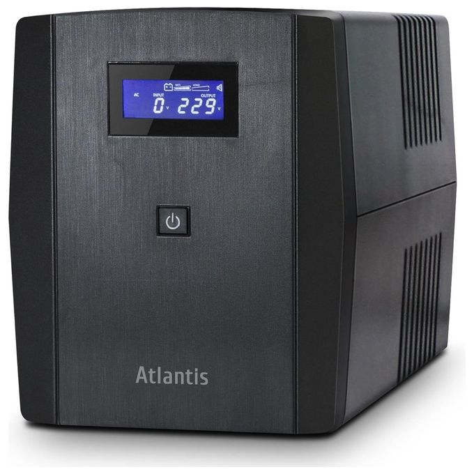 foto del prodotto atlantis onepower 1200, ups line interactive 1200va 700w, avr, onda pseudosinusoidale, 3 prese iec 2 prese schuko, 2 batterie 12v 7ah