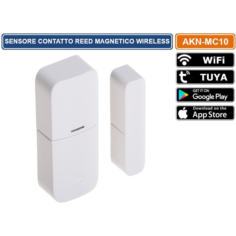 foto del prodotto atlo sensore contatto magnetico reed wireless per sistema di allarme az wg13a tuya