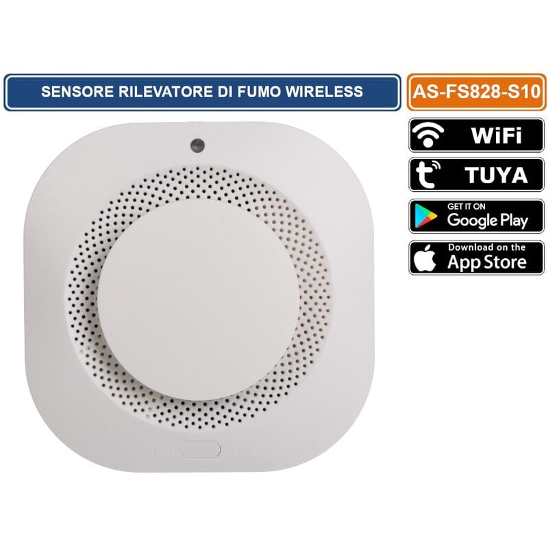 foto del prodotto atlo sensore rilevatore di fumo wireless per sistema di allarme az wg13a tuya
