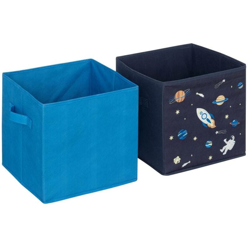 foto del prodotto atmosphera - 2 contenitori per bambini espace 29x29cm blu cr ateur d'int rieur