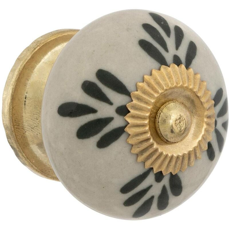 foto del prodotto atmosphera 2 x pomelli dayana in ceramica e ottone d3,8cm bianco cr ateur d int rieur