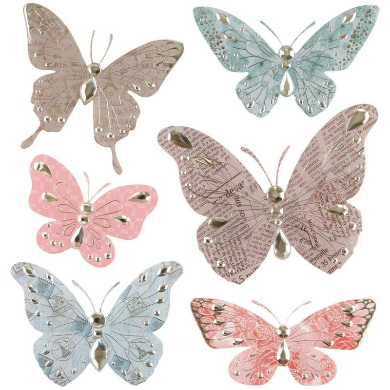 foto del prodotto atmosphera adesivo a forma di farfalla taupe rose bleu cr ateur d int rieur