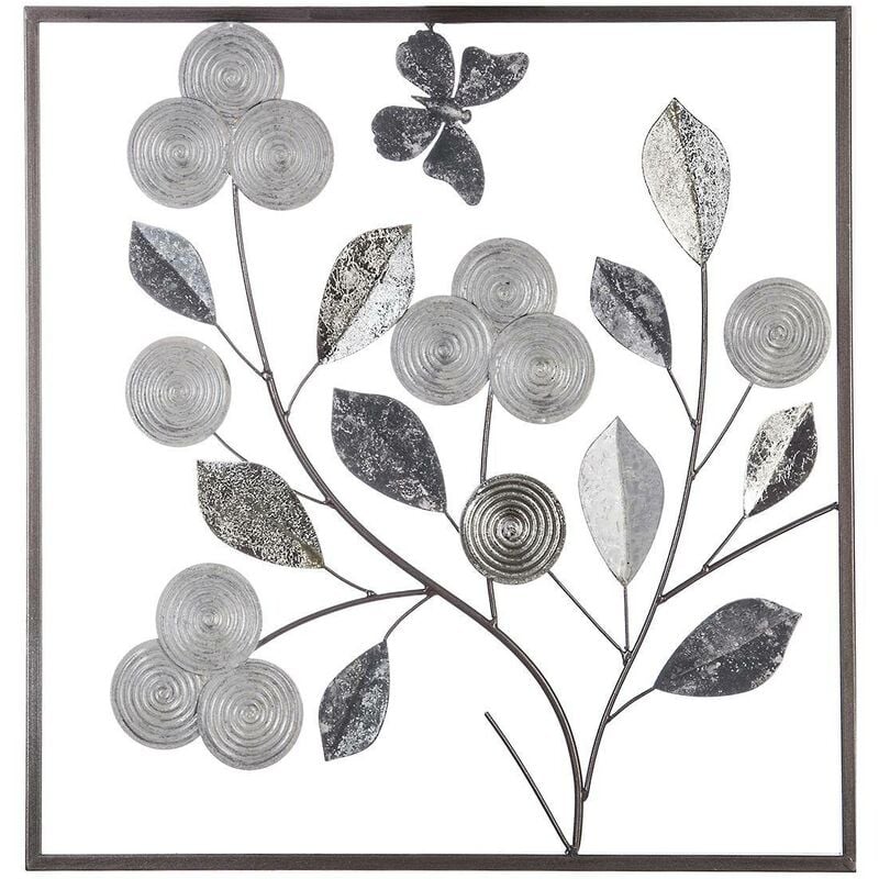 foto del prodotto atmosphera appendiabiti da parete floral in argento 50x50cm cr ateur d int rieur
