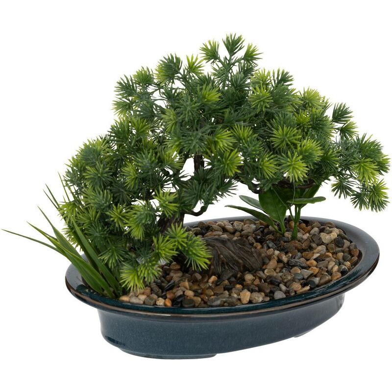 immagine 0 del prodotto atmosphera bonsai artificiale jiling in ceramica e ciottoli h26cm blu cr ateur d int rieur