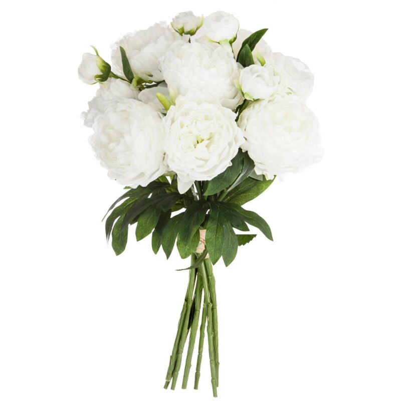 foto del prodotto atmosphera bouquet di 13 peonie artificiali bianche h50cm cr ateur d int rieur