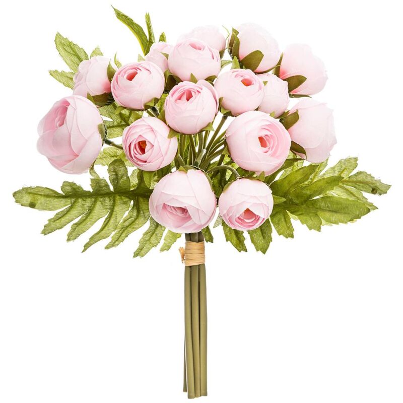 foto del prodotto atmosphera bouquet di 18 mini camelie artificiali rosa h30cm cr ateur d int rieur