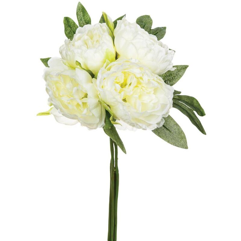 foto del prodotto atmosphera bouquet di 4 peonie artificiali bianche h30cm cr ateur d int rieur