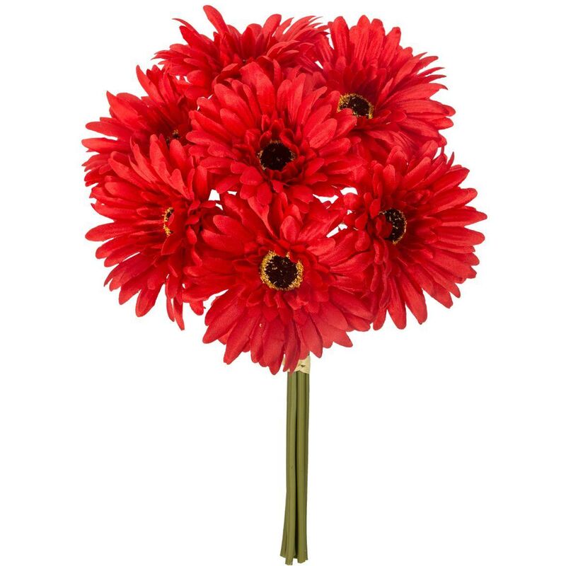 foto del prodotto atmosphera bouquet di 7 gerbere artificiali h26cm rosso cr ateur d int rieur