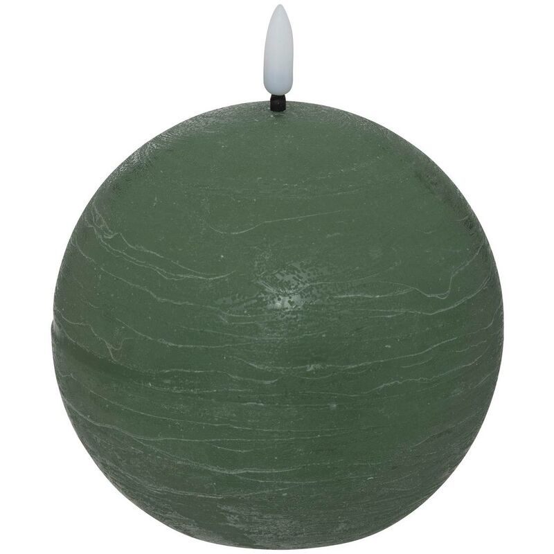 foto del prodotto atmosphera candela a sfera a led molia d8cm verde scuro cr ateur d int rieur