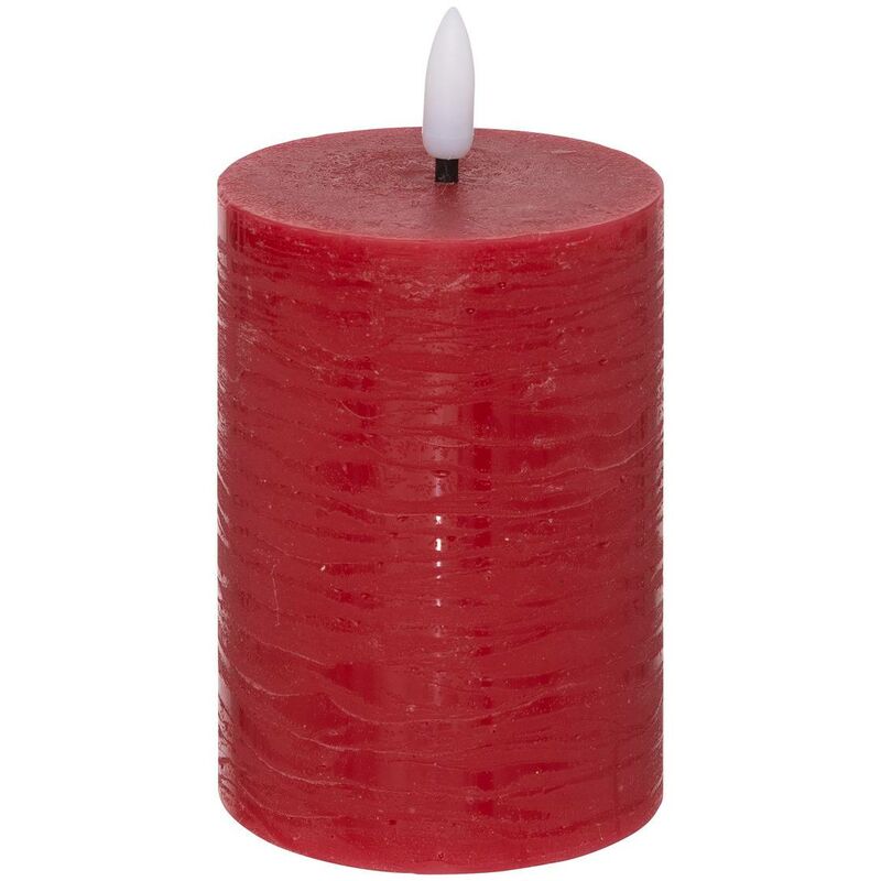 foto del prodotto atmosphera candela rotonda a led molia h13cm rosso cr ateur d int rieur