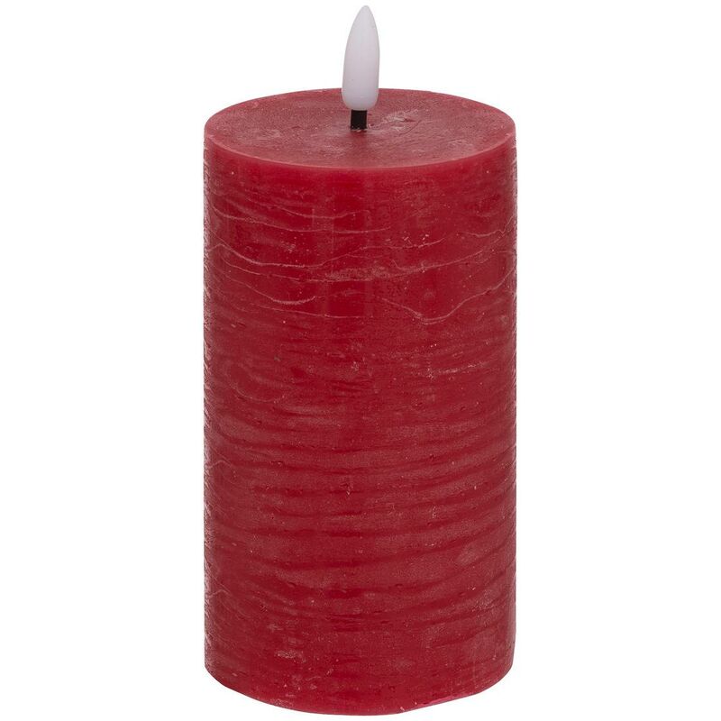 foto del prodotto atmosphera candela rotonda a led molia h15cm rosso cr ateur d int rieur