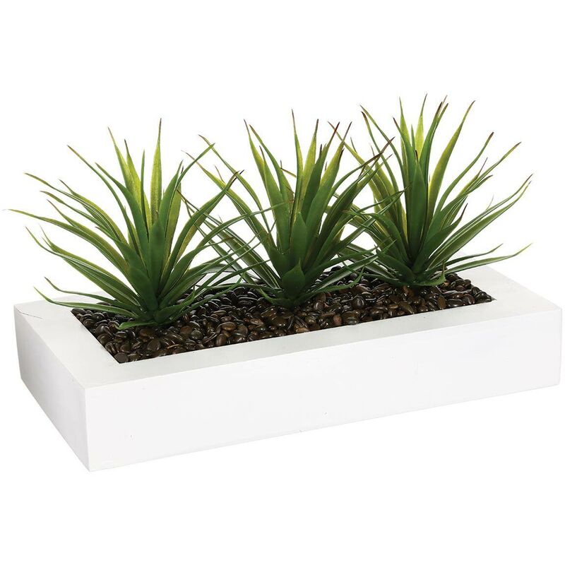 foto del prodotto atmosphera centro tavola keiko 3 aloe vera artificiale bianca h17cm cr ateur d int rieur
