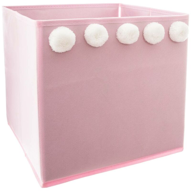 foto del prodotto atmosphera cestino per bambini con pompons rosa 29x29cm cr ateur d int rieur