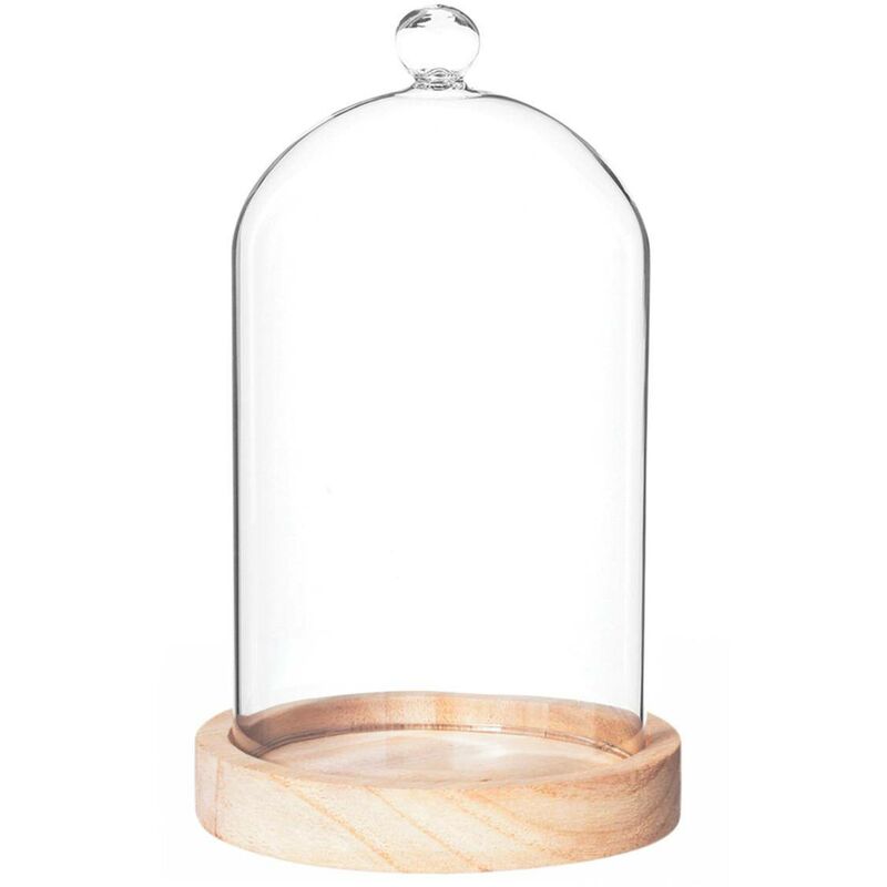 foto del prodotto atmosphera cloche in vetro e legno h19cm cr ateur d int rieur