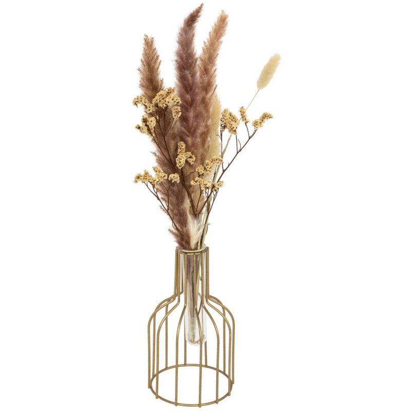 foto del prodotto atmosphera composizione di fiori secchi autunno oro metallo rosa h40cm cr ateur d int rieur