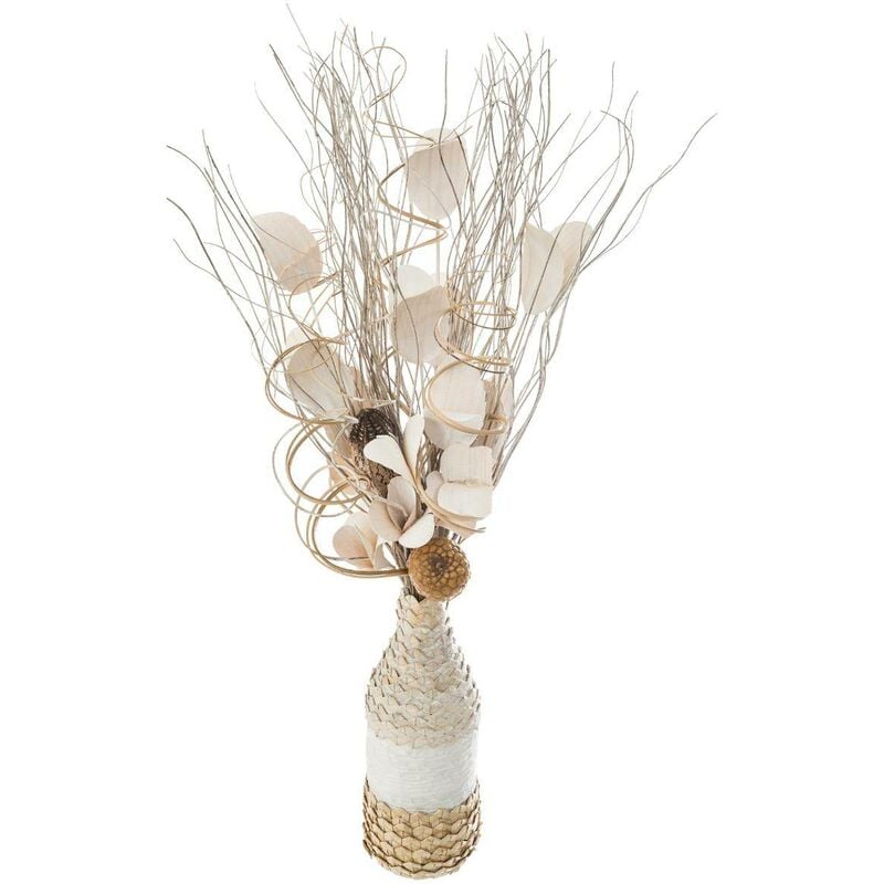 foto del prodotto atmosphera composizione floreale artificiale in seta con vaso in vimini h50cm ecru cr ateur d int rieur